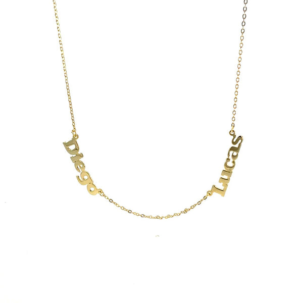 Double Name Necklace Bold Font