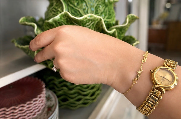 Triple Name Bracelet Bold Font (3)