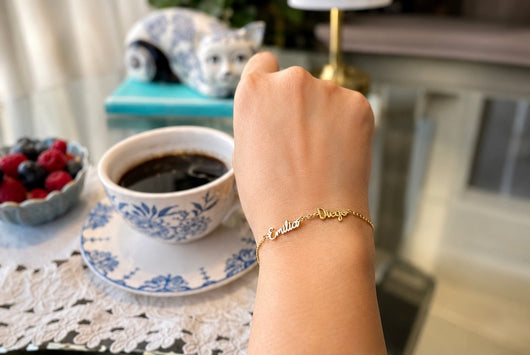Double Name Bracelet Script Font