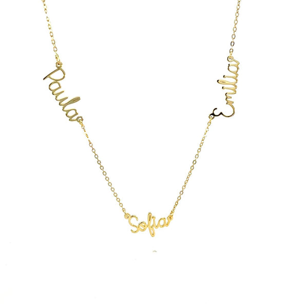 Double Name Necklace Script Font