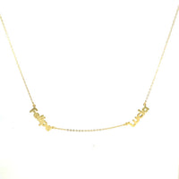 Double Name Necklace Bubble Font