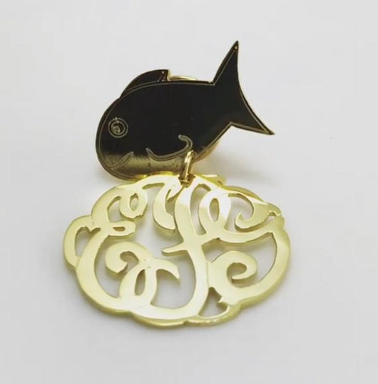 Fish Monogram Baby Pin